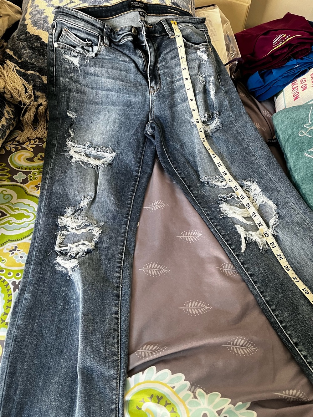 Judy Blue Distressed Washed Blue Skinny Jeans